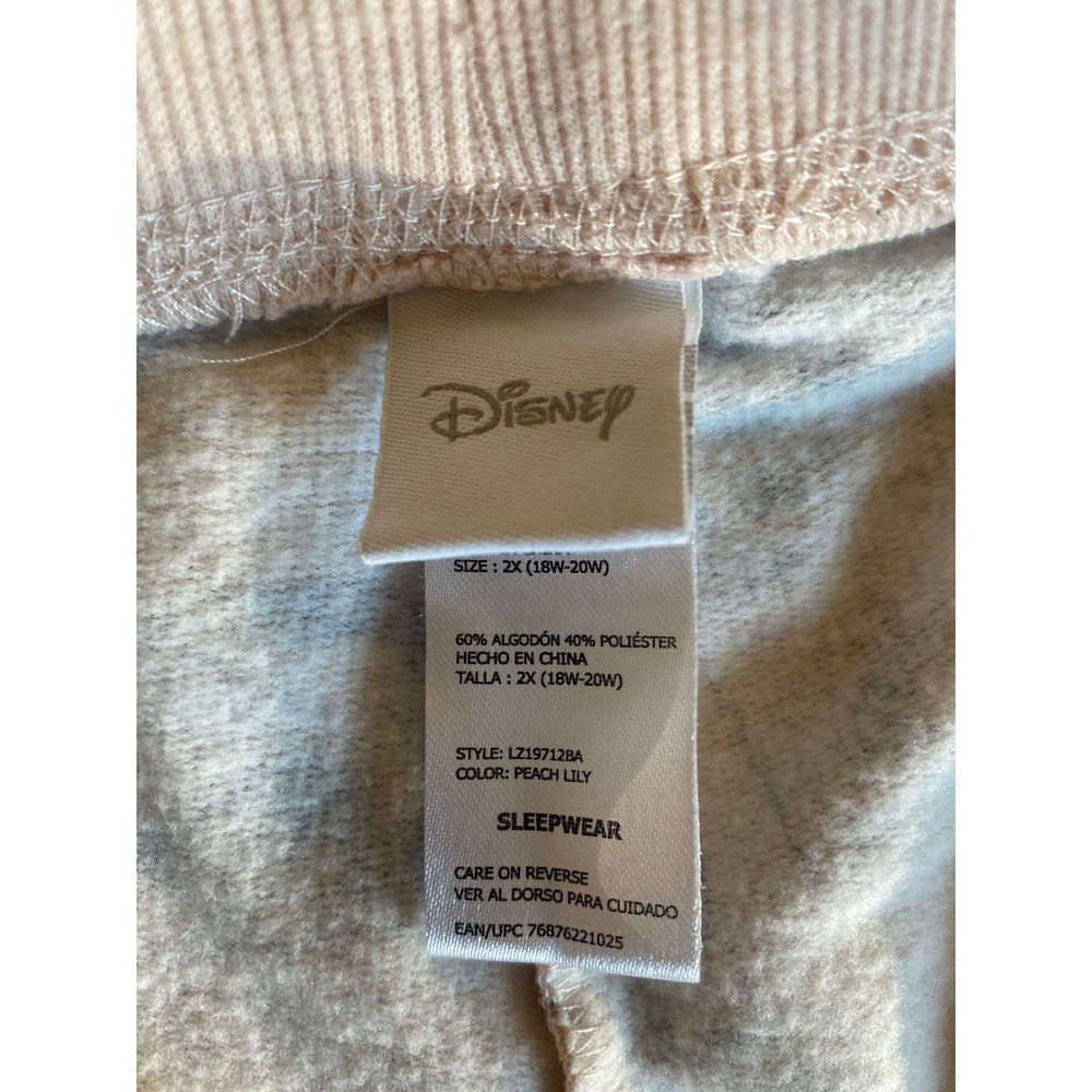 Disney Winnie the Pooh Comic Strip Lounge Shorts Peach Lily Plus Size 2X - Picture 3 of 3